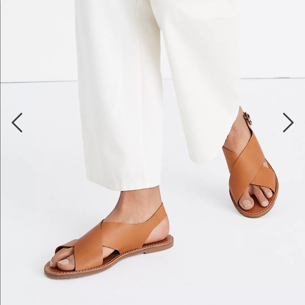 EUC Madewell The Boardwalk Crossover Sandal Saddle Color Size US 6M - Sold-out